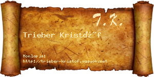 Trieber Kristóf névjegykártya